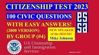2023 EASY Answer By GROUP USCIS Official 100 Civic Questions & Answers US Citizenship Interview 2023