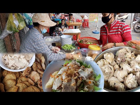 Video Bún thịt luộc mắm nêm món ngon Quy Nhơn bán vỉa hè Sài... - youtube