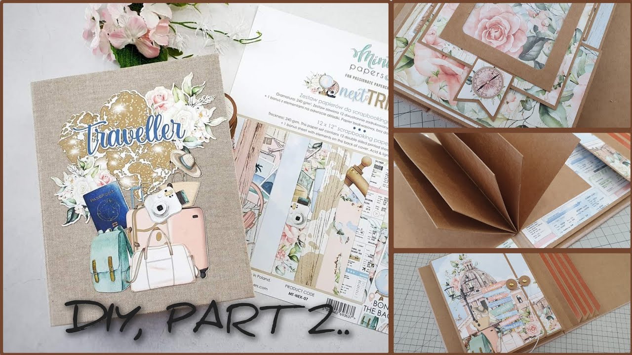 Photo album scrapbooking 📷 Mintay - next TRIP 🙂 first page of the album, part 2 📷 diy tutorial...