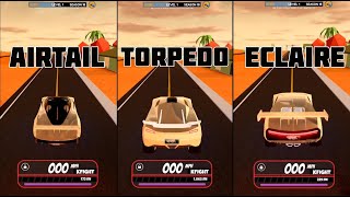 Torpedo VS Eclaire VS Airtail 2023 Another Fastest Speed Test in Roblox Jailbreak