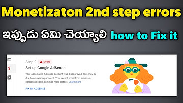 This May Be Due To An Existing Account | Monetization 2 nd Step Problem Telugu | Monetization Error