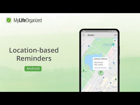 Location based reminder. MyLifeOrganized tutorial for Android thumbnail