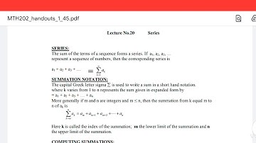 MTH202 |Lecture#20l Series