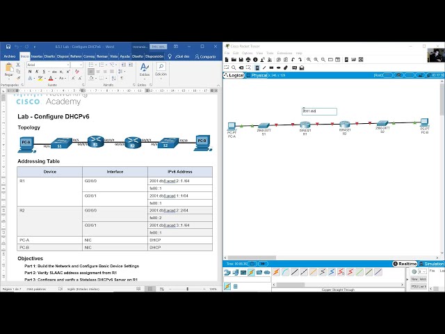 8.5.1 Lab - Configure DHCPv6 (Packet Tracer) class=