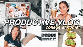 PRODUCTIVE DAY IN MY LIFE AT HOME | Online College, ToDo Lists, Coffee, Youtube Behind the Scenes!