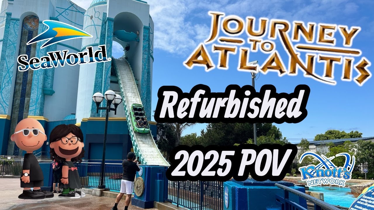 Now Open Refurbished Journey to Atlantis Roller Coaster at Sea World San Diego! 2025 POV First Time!