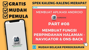 Mudah Belajar Android #08 - Perpindahan Halaman - Navigator & Back Button | Apache Cordova