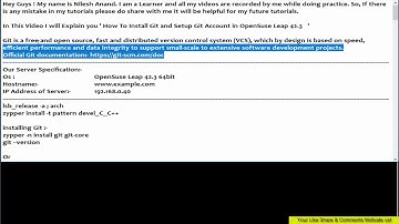 How To Install Git and Setup Git Account in OpenSuse Leap 42.3