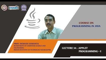 Lecture 34:  Applet Programming—I