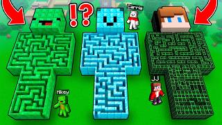 JJ vs Mikey vs Carrie : STATUE MAZE Battle in Minecraft ! - Maizen