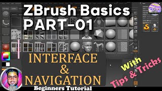 ZBrush Basics Pt. 01 | Interface and Navigation | #zbrush #beginner #tutorial #basics #interfaces