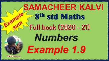 TN 8th maths full book / Numbers / Example sum 1.9 / samacheer kalvi 2020-21