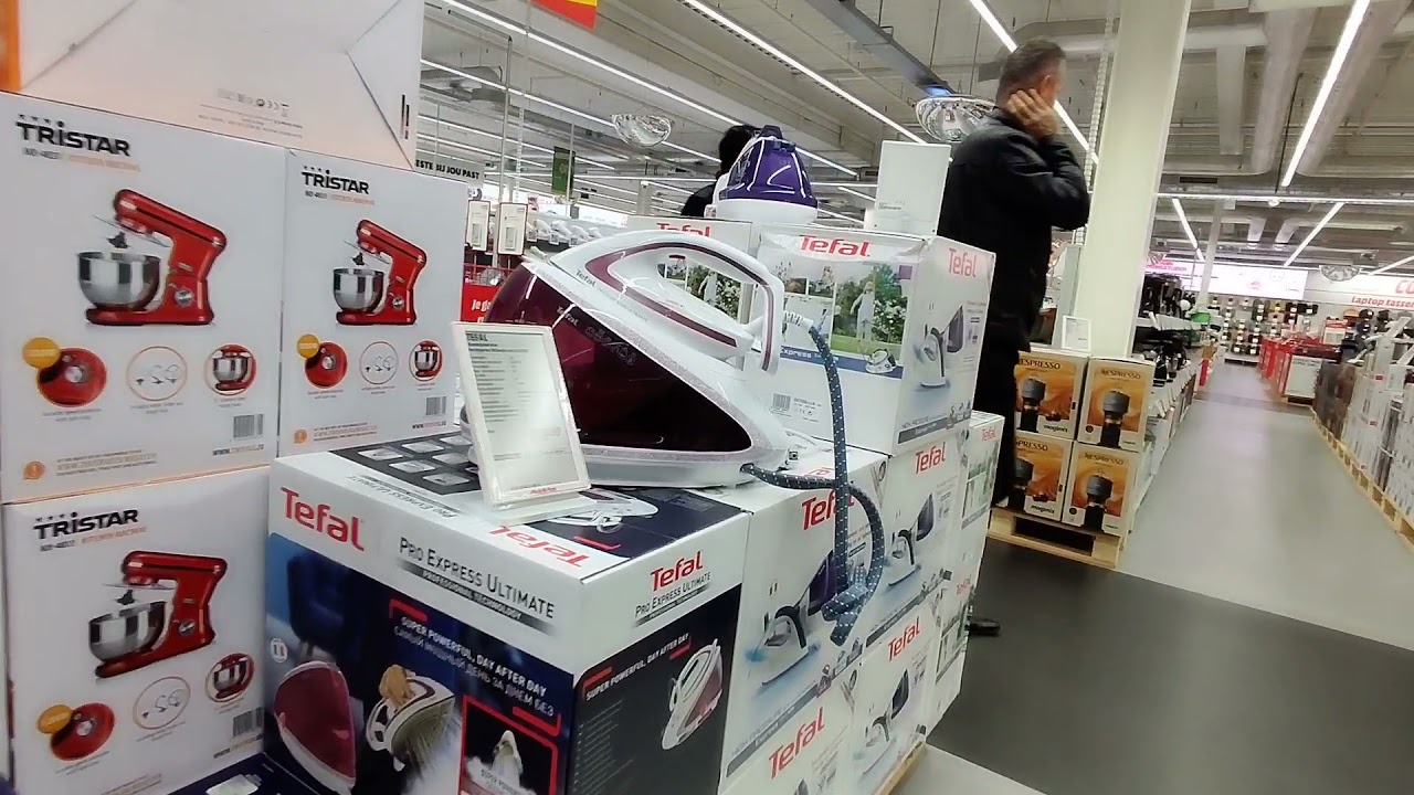 Walking and Shopping at Media Markt Hengelo Netherlands
