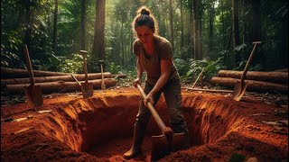 BUILD A WATERPROOF SHELTER USING ONLY NATURAL MATERIALS #bushcraft #survival #primitivetechnology