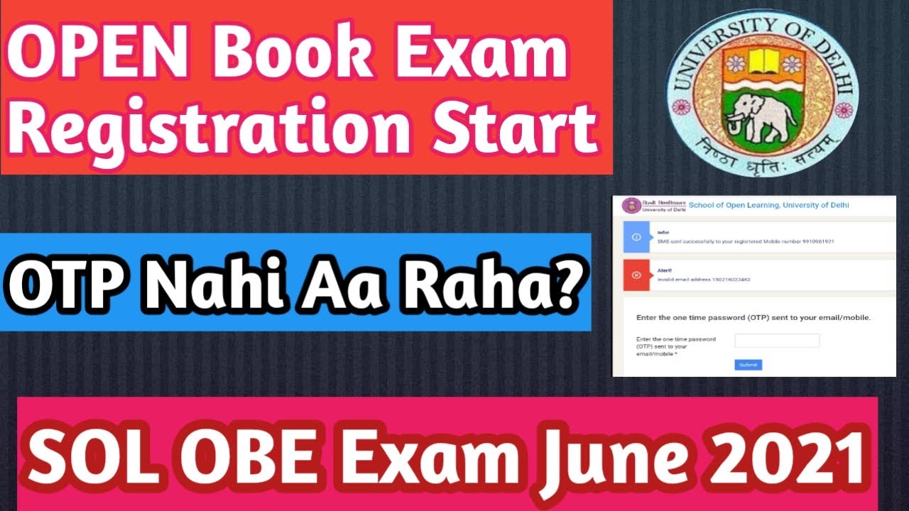 SOL OBE Registration 2021 || OTP Nahi Aa raha? || Annual mode exam