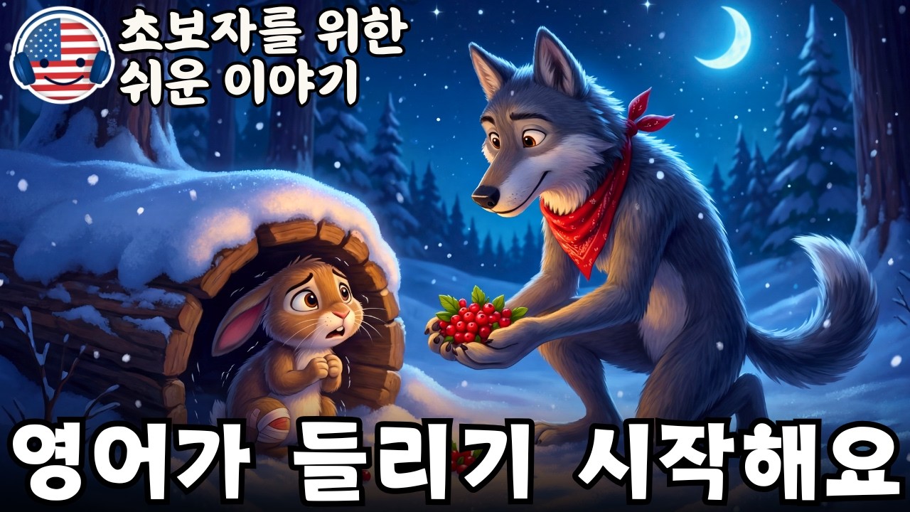 영어가 들리기 시작해요 🎧 초보자를 위한 짧은 영어 이야기 ‘변한 늑대의 선택’