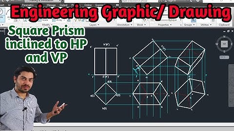 projection of solid | square prism projection | projection of square prism in autocad | Mech20 Tech