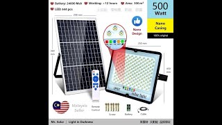 Nano Casing  Mr. Solar  Lampu / Solar Flood Light  100 Watt / 500 Watt (x1)  150 Watt (x2)