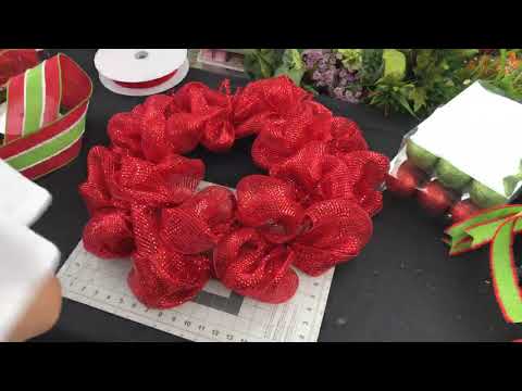 Candy Cane Christmas Mesh Wreath Tutorial!