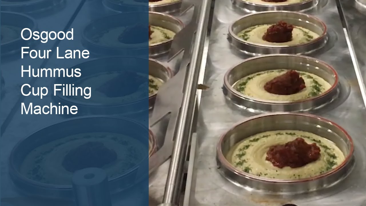 Osgood S Model Hummus Filler, Made in USA, to USDA, FDA, 3A standards with multiple filling stations