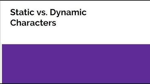 Static vs. Dynamic Characters