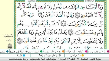 سورة الأنبياء مكتوبة / بصوت الشيخ ايمن رشدي سويد  - برواية حفص عن عاصم  -