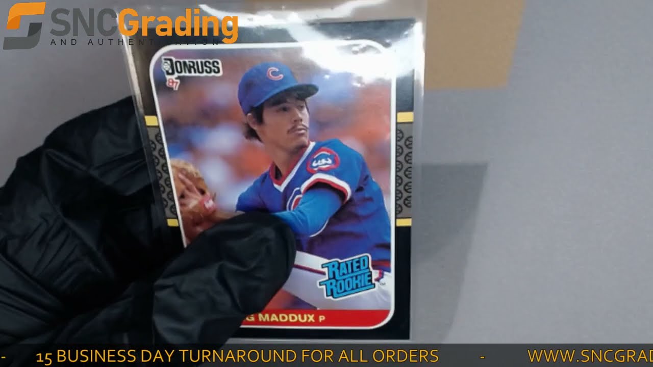 SNC Grading: 1987 Donruss Greg Maddux #36 Rated Rookie Card Review  (1616088144618) - YouTube