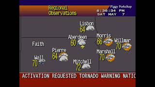 EAS Tornado Warning Downtown Aberdeen, South Dakota NOAA Weather Radio