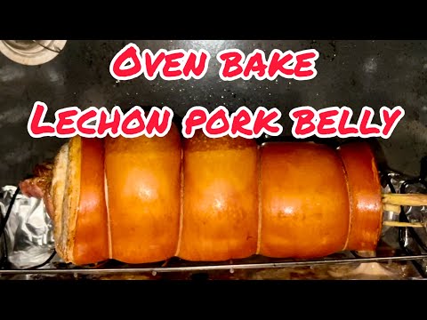 Lechon pork belly, Oven bake Pork belly roll