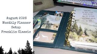 August 2026 Monthly Setup || Franklin Classic || Binder Switch & Flip || Blue Mirage Vintage Aurora