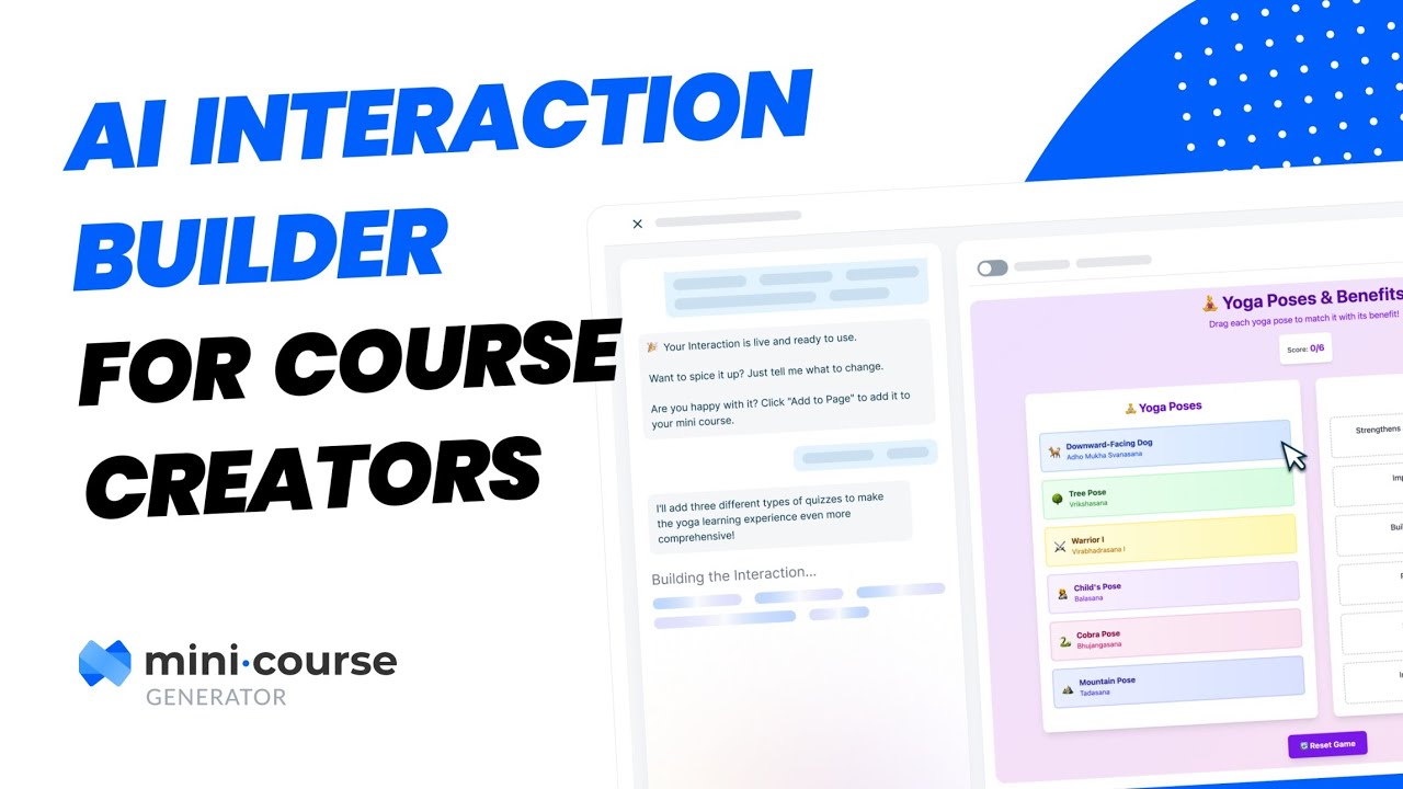 AI Interaction Builder v2 for Course Creators | Mini Course Generator ...