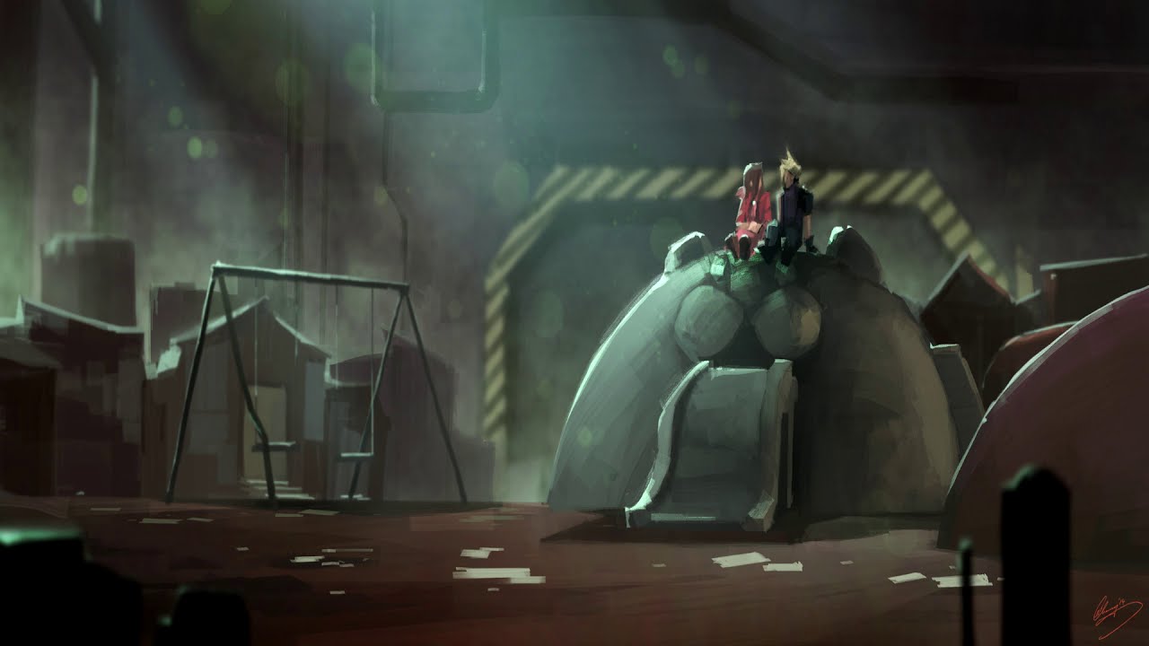 Final Fantasy VII Remake Chance Meeting in Sector 8 & The First Guy I Ever Loved Rain Ambience