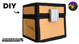 HOW TO MAKE Minecraft Chest – Easy Cardboard DIY Craft!