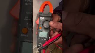 Checking Voltage with a Clamp Meter. #clampmeter #voltage #carpentry (Edit: I meant to say 2/20A~)