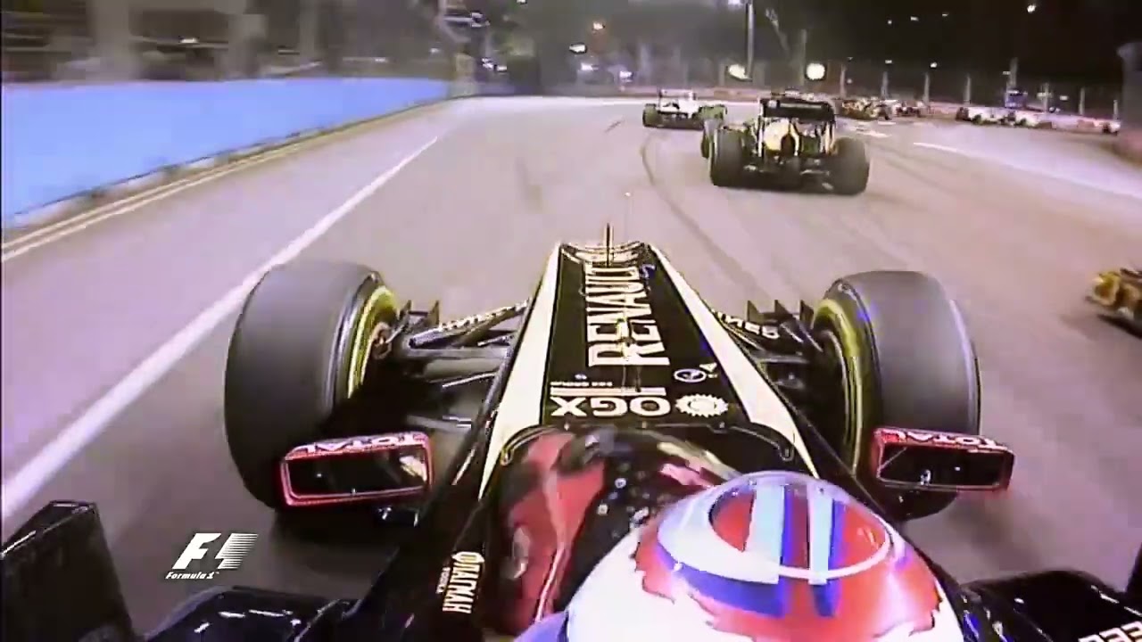 F1 2011 Singapore GP - Vitaly Petrov onboard start Renault R31