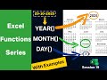 Excel Date and Time Functions: DAY(), MONTH(), YEAR()-With Examples #excel #exceltips #excelformula