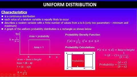 Uniform Distribution | Introduction | Probability Distributions | 91586 | NCEA Level 3 Statistics