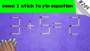 Matchstick puzzle #209 | Match puzzle 3+5=2 with hint and solution.