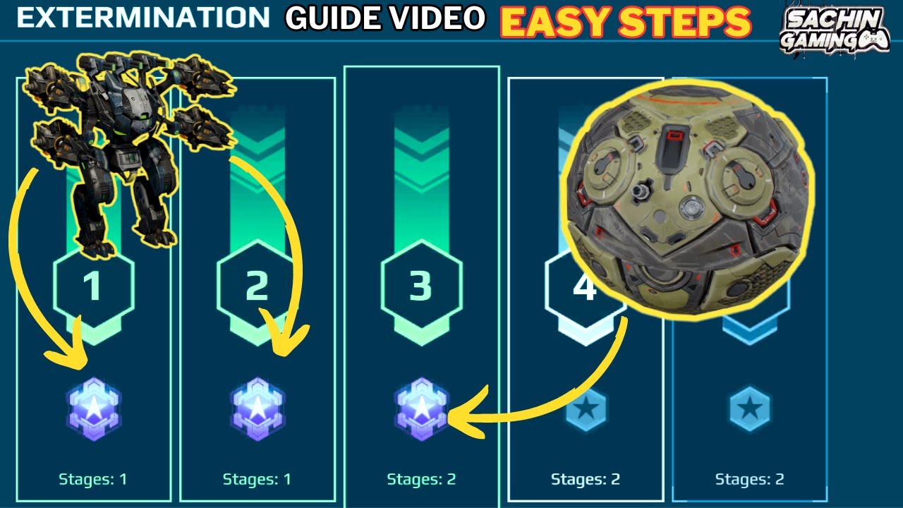 NEW Extermination Stage 1, 2, AND 3 Completed - War Robots Guide Video ...