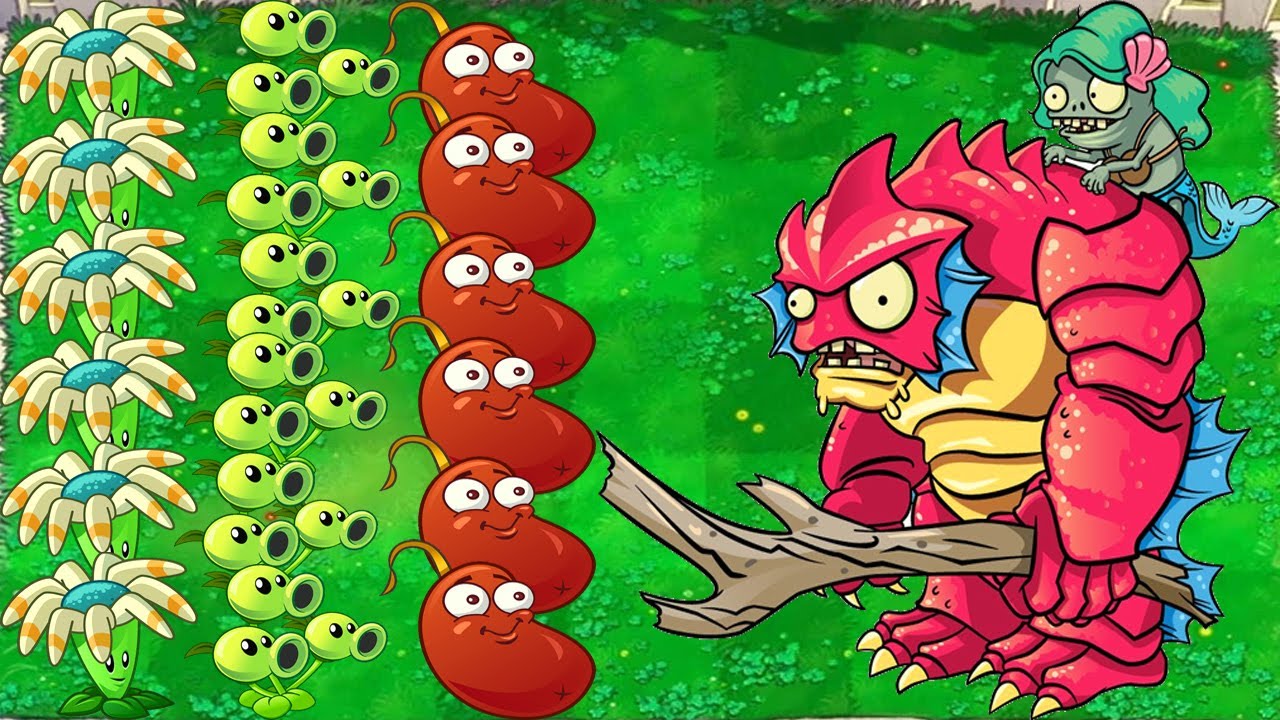 Plants vs Zombies 2 Bloomerang, Threepeater, Chili Bean VS Gargantuar
