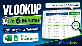 VLOOKUP in 6 Minutes: Beginner Tutorial (Excel & Google Sheets)