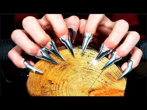 ASMR Tapping & Scratching on Wood with Tingle Claws! (No talking)