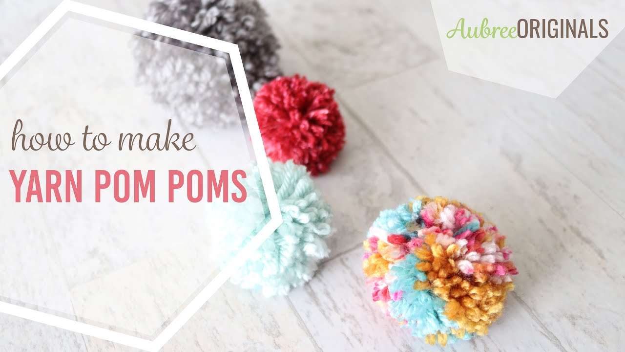 DIY Pom Pom Maker Set in 4 Sizes with Yarn Skeins in 12 Colors (16