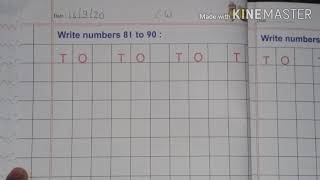 Ukg Maths - Write Number 81 To 90