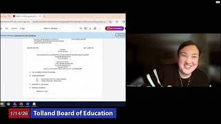 Tolland Board of Education - January 14, 2026