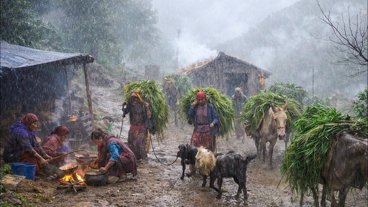 Isolated Life in High Himalayas: How This Old Men & Women  Survives Cold & Rain 🌧️| VillageLifeNepal