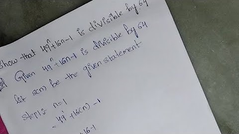show that 49^n+16n-1 is divisible by 64? in Telugu