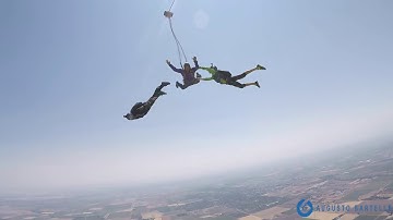 Skydiving #AFF: C dive. Two Instructors. Stability with no turns.
