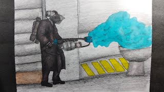 How to draw Cameraman with fire gun in Skibidi Toilet 70 part-1