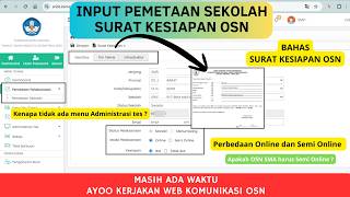 CARA INPUT PEMETAAN SEKOLAH | SURAT KESIAPAN OSN